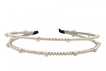 Serre tête mariage avec perles blanches Serre tête mariage avec perles blanches