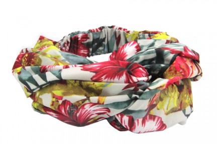 Bandeau cheveu rouge fleuri