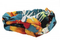 Bandeau cheveux Jardin d'hiver Bandeau imprimé bleu roi, ciel et marine pour cheveux