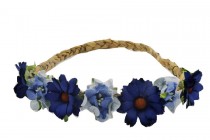 Couronne de fleurs bleues