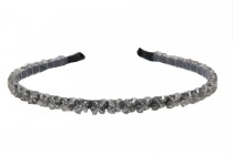Serre tête strass doré et perles