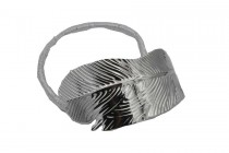Élastique cheveux feuille argent