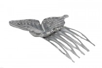 Peigne papillon argent