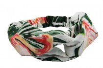 Bandeau cheveux Furokishi Bandeau pour cheveux motif ethnique bordeaux à fleurs