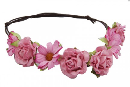 Couronne de fleurs rose