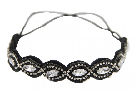 Headband bijou noir brillant