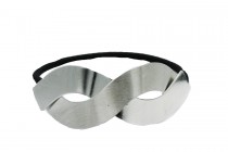 Elastique cheveux noeud en métal argent