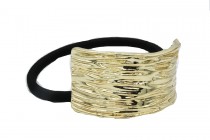 Elastique cheveux métal doré queue cheval