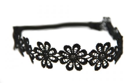 Headband fleurs charbon