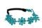  Headband fleurs turquoise