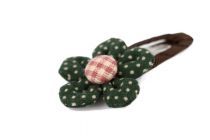 Barrette à Cheveux En Bois Grand Hibiscus – Fait Main Aux USA, Pince Française Marron