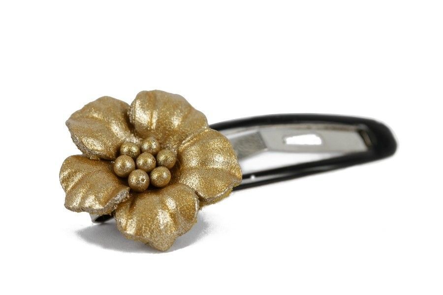 Barrette clip cheveux dorée