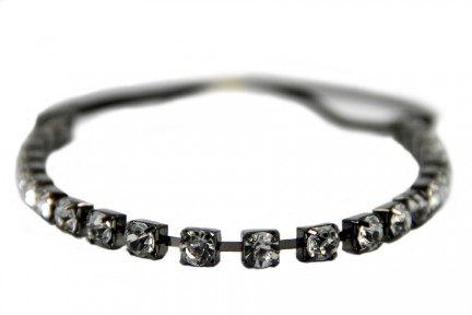 Headband bijou strass noir et argenté