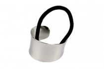 Élastique cheveux argent fantaisie, anneau demi queue de cheval