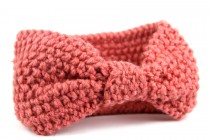 Bandeau en tricot rose