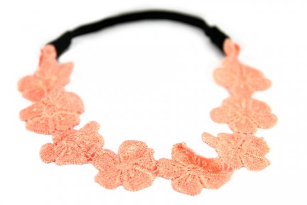 Headband fleurs Corail