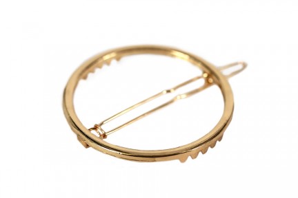 Barrette cheveux ronde en métal doré