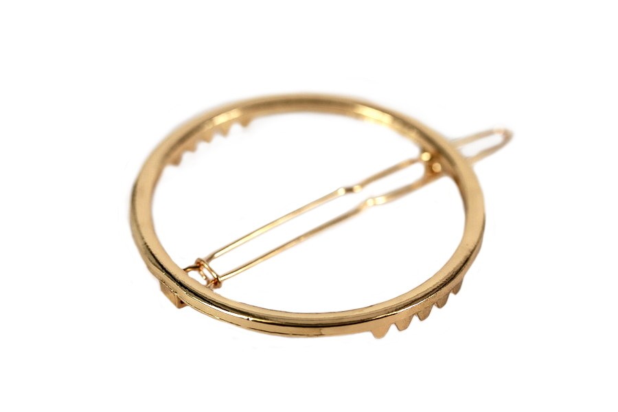 Barrette Demi-cercle Pour Cheveux - Jean Louis David - Noir - Matière Jean - 5,5 X 3 Cm
