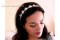  Headband fleurs charbon