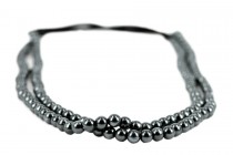 Headband avec perles noire grise