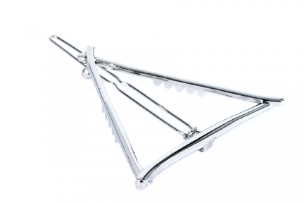 Barrette pince cheveux triangle en métal argent