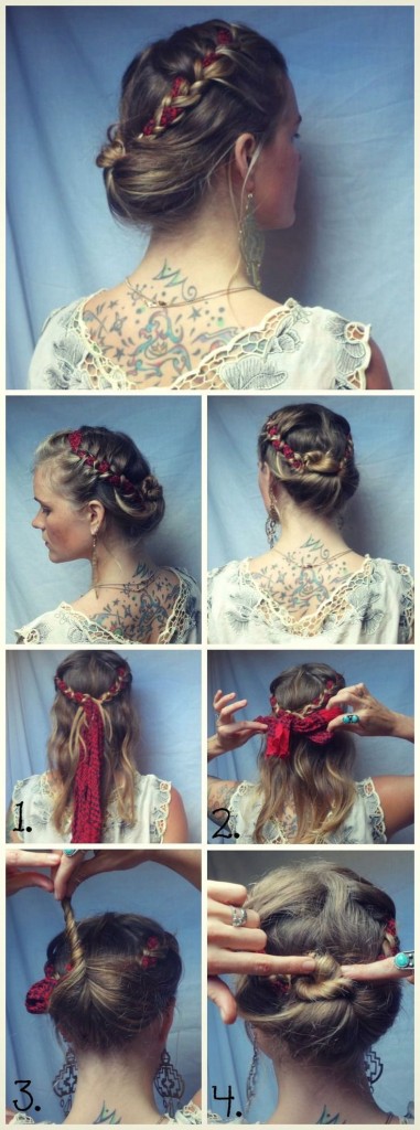 coiffure foulard tresse