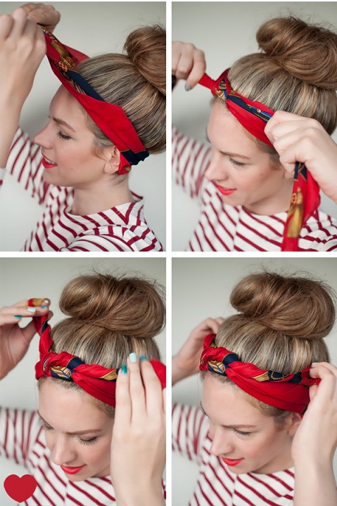 tuto foulard cheveux