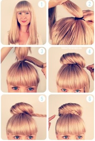 Faire chignon boule haut gros