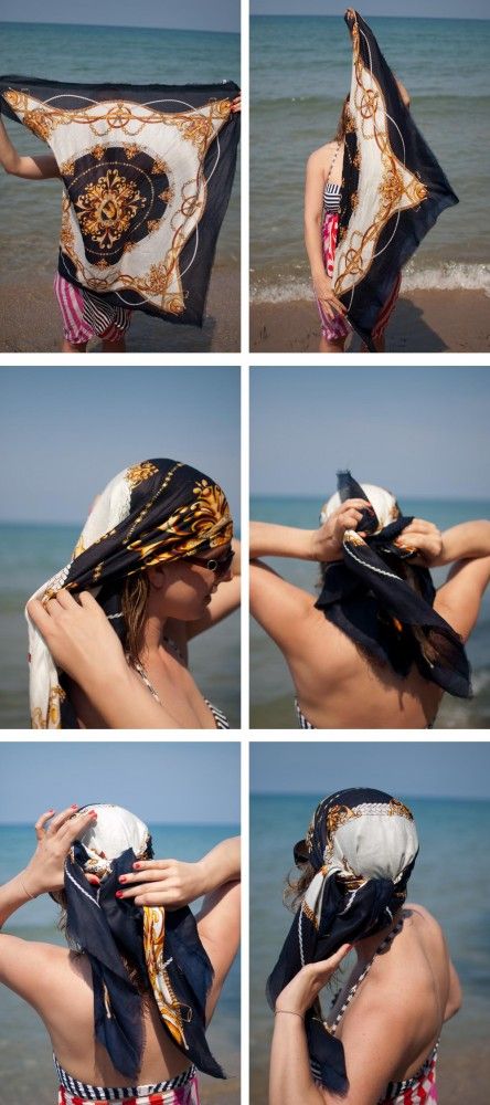 foulard cheveux plage