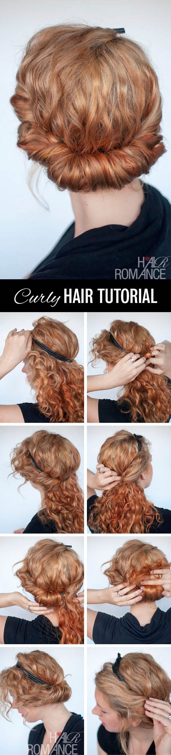 tuto coiffure headband cheveux boucles