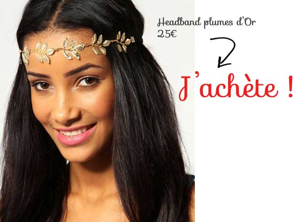 Headband feuilles dorees