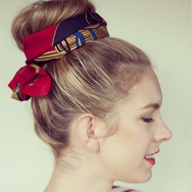 chignon-bun-foulard