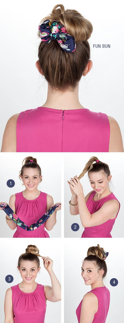 tuto coiffure chignon foulard