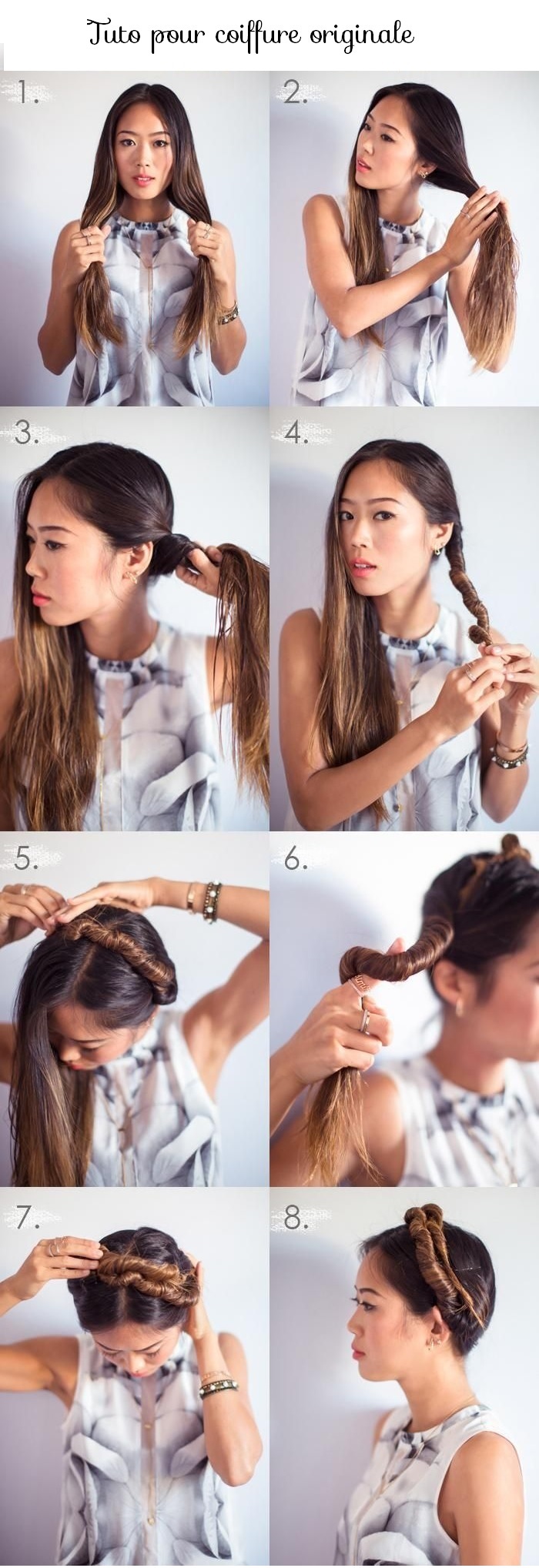 tuto coiffure femme cheveux longs