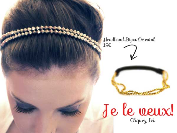 acheter headband chaine dore