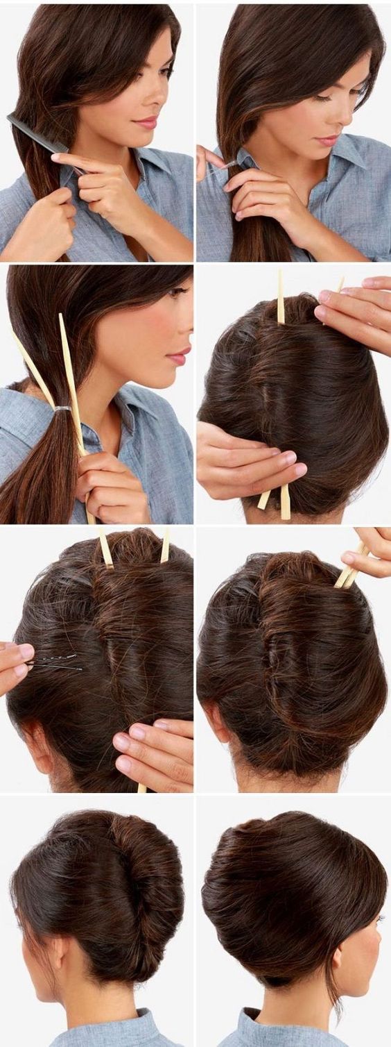 idee coiffure avec baguette chinoise